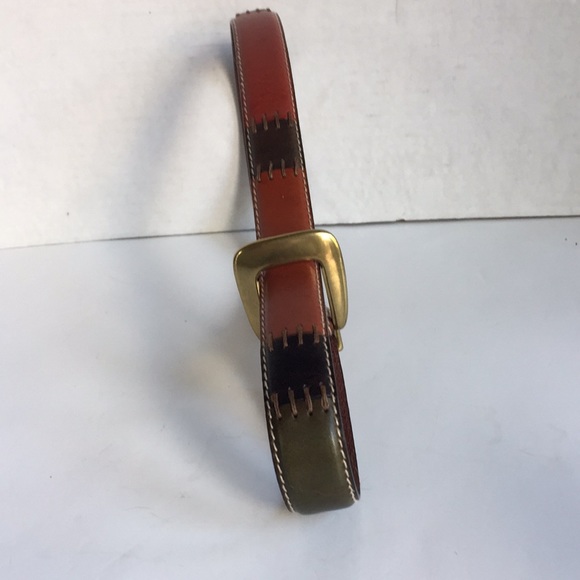 Fossil Patchwork Leather Medium exposed stitch - Picture 1 of 7